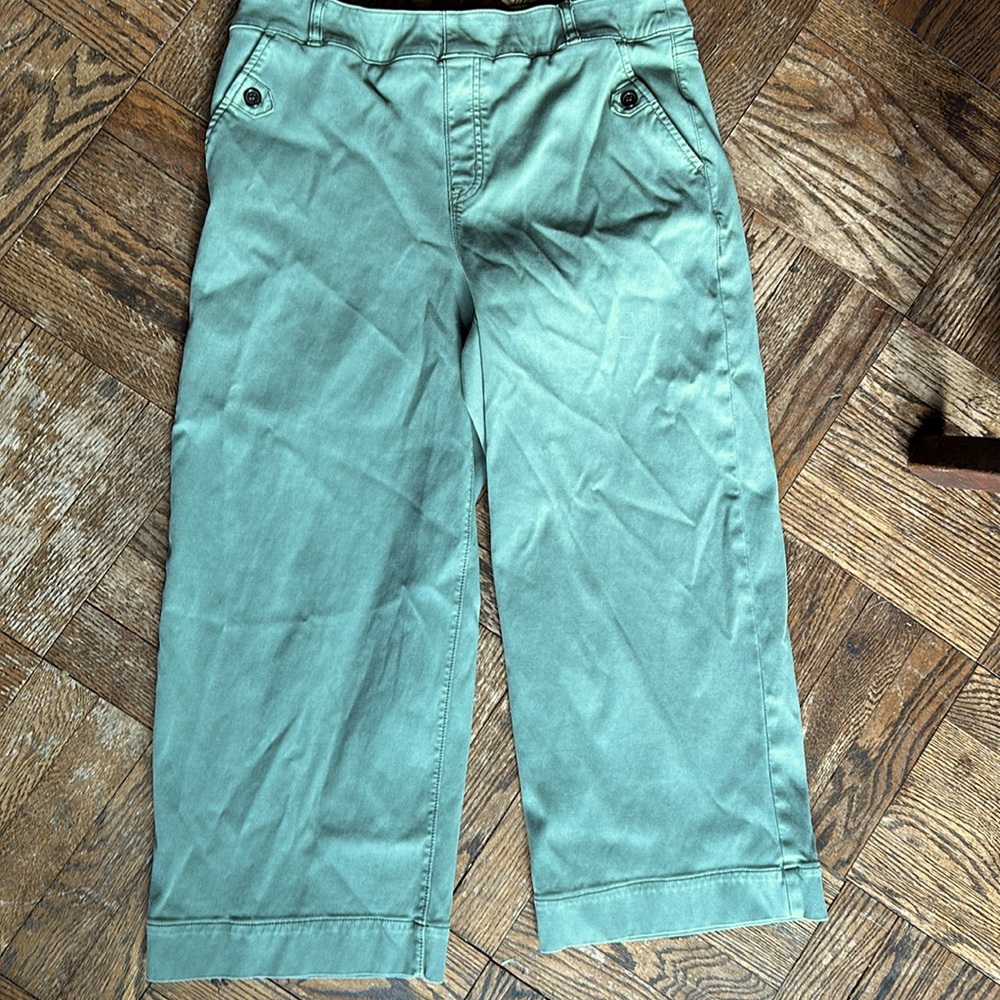 Spanx Twill Crop Wide Leg Pants XL. European size 46-48, UK size 20-22. Green